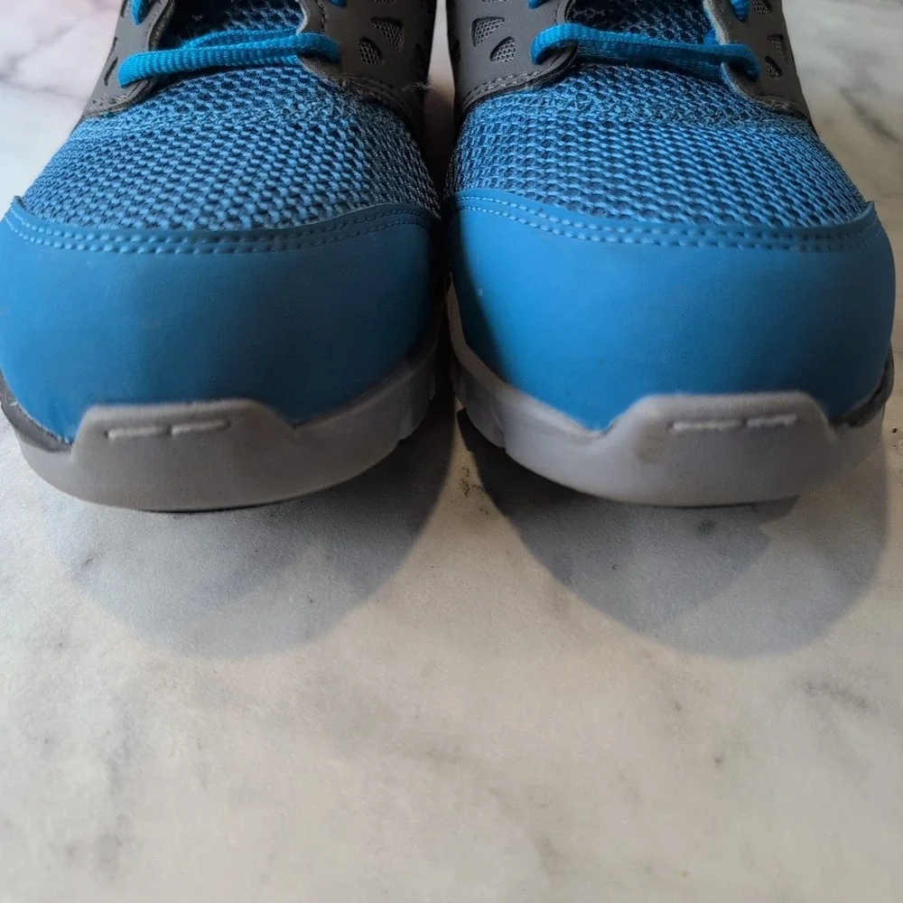 Reebok Women's‎ Size 8 Work Shoe Alloy Toe Rubber Bottom Blue And Gray